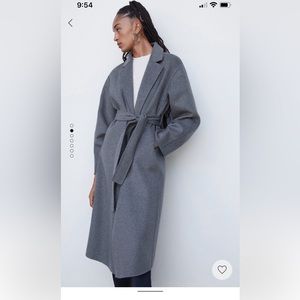 Mango wool handmade belted coat